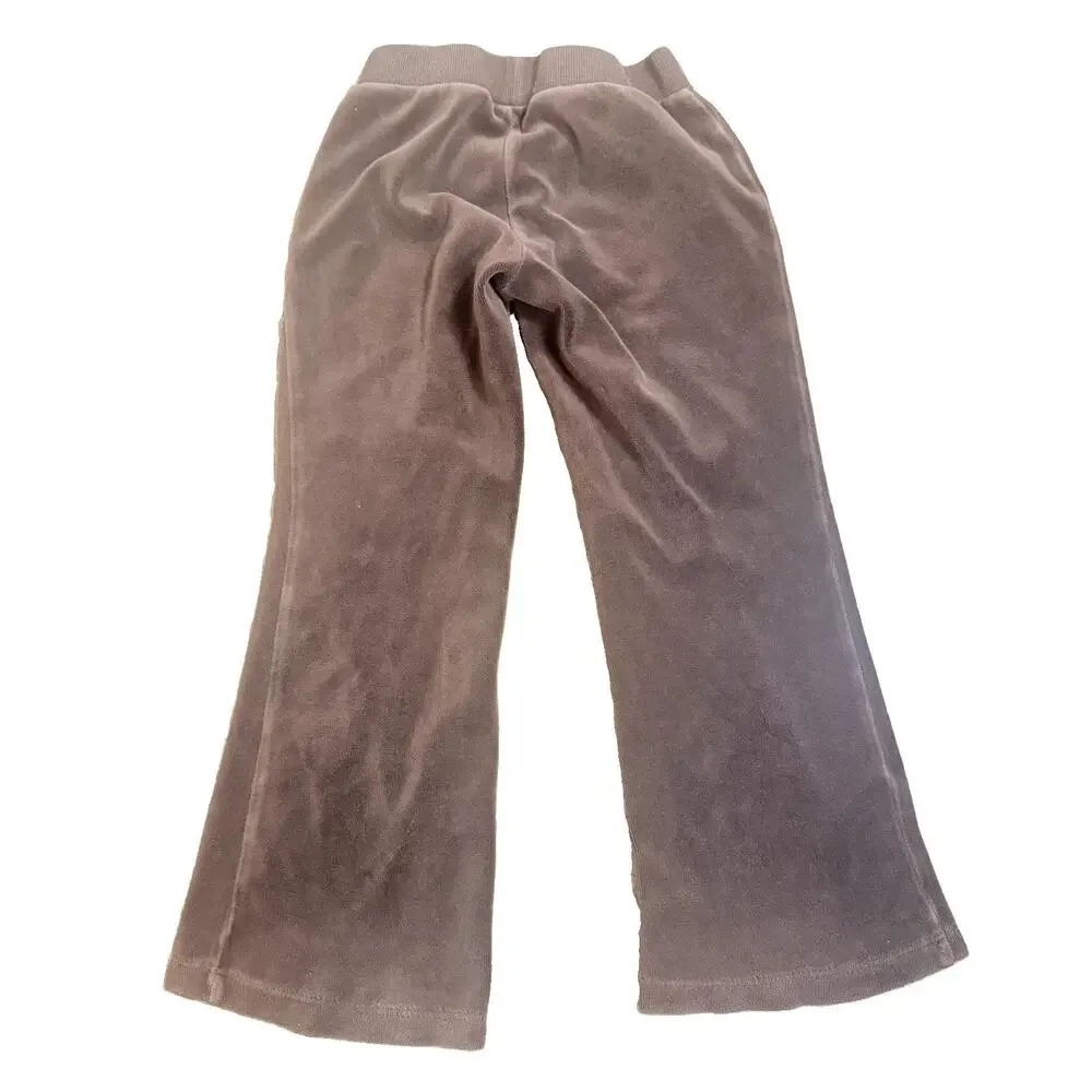 Gymboree Brown Cupcake Drawstring Solid Velour Pants Elastic Waist Size 5